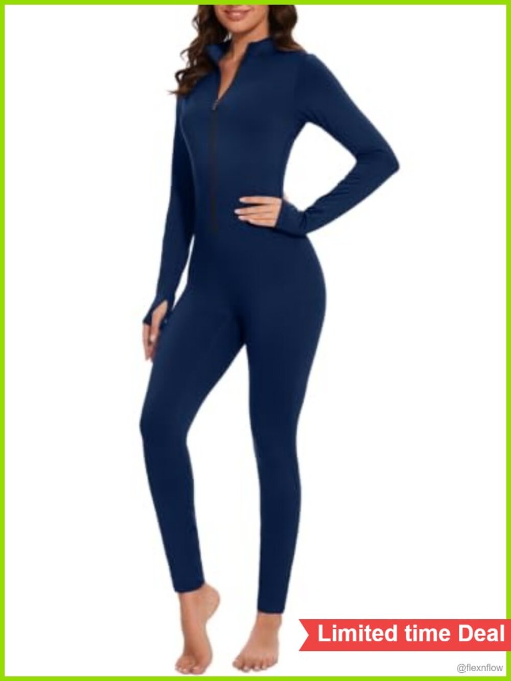 Fleece Long Sleeve Jumpsuit One Piece Zip Front Bodycon Romper